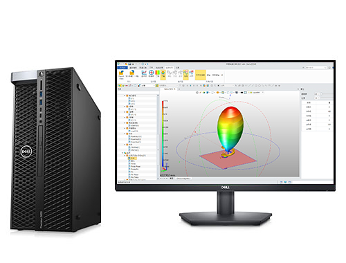 戴爾T5820工作站  CST電磁仿真電腦工作站（英特爾至強 W-2275, 3.3GHz, 14核丨256GB DDR4 內(nèi)存丨2塊*1TB 固態(tài)硬盤丨RTX A4500 20GB顯卡丨戴爾27英寸 顯示器）