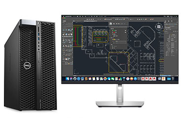 戴爾T7820工作站  CAD制圖電腦（至強銀牌 4214R, 2.4GHz, 12核丨32GB DDR4 內存丨1TB 固態+2TB 機械硬盤丨NVIDIA Quadro P2200，5GB顯卡丨27英寸 2K顯示器）