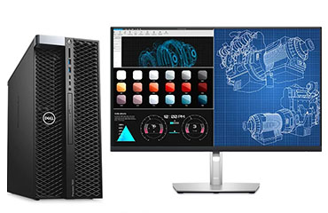 戴爾T7820工作站  CAD/SW/UG/CATIA機械制圖電腦（至強金牌 6238R, 2.2GHz, 28核丨256GB DDR4內存丨2TB固態+8TB硬盤丨RTX A4000, 16GB 顯卡丨27英寸顯示器）
