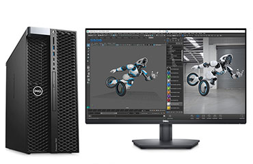 3D建模設計電腦 戴爾T7820塔式工作站（至強金牌 6240R, 2.4GHz, 24核丨256GB DDR4 內存丨1TB 固態+8TB 機械硬盤丨NVIDIA RTX6000, 24GB顯卡丨27英寸顯示器）