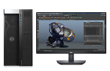 三維動畫制作電腦 戴爾T7920工作站（2顆*至強金牌 5215, 2.5GHz, 10核丨96GB, DDR4 內(nèi)存丨512GB 固態(tài)+8TB, 機械硬盤丨RTX A2000, 12GB專業(yè)顯卡丨27英寸顯示器）