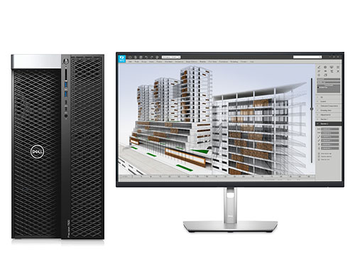 三維建筑設(shè)計師電腦 戴爾T7920工作站（至強金牌 5220R, 2.2GHz, 24核丨128GB, DDR4 內(nèi)存丨1TB 固態(tài)+4TB, 機械硬盤丨NVIDIA RTX A2000, 6GB顯卡丨27英寸顯示器）