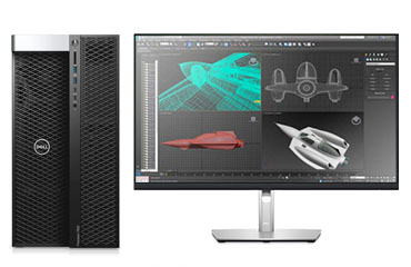 三維建模渲染電腦配置  戴爾T7920工作站（至強金牌 6226R, 2.9GHz, 16核丨128GB, DDR4 內存丨1TB 固態+8TB, 機械硬盤丨AMD Pro W5700, 8GB顯卡丨27英寸顯示器）