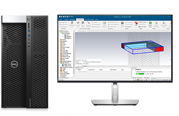 CST電磁仿真電腦工作站 戴爾T7920（2顆*英特爾至強金牌 6250, 3.9GHz, 8核丨256GB, DDR4 內存丨2TB, 固態(tài)+8TB, 機械硬盤丨RTX A6000, 48GB顯卡丨27寸顯示器）