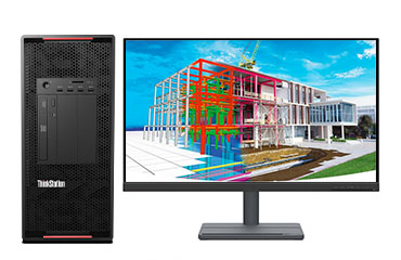 三維建模渲染電腦 聯(lián)想P920工作站（2顆*至強(qiáng)銀牌 4214, 2.2GHz, 12核丨64GB DDR4 內(nèi)存丨512GB 固態(tài)+2TB 機(jī)械硬盤丨NVIDIA T1000 8GB顯卡丨27寸顯示器）