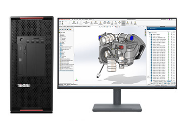 CAD機械設計電腦 聯(lián)想P920工作站（英特爾至強金牌 6226R, 2.9GHz, 16核丨128GB DDR4 內存丨1TB 固態(tài)+ 4TB 機械硬盤丨RTX A2000 6GB顯卡丨27寸顯示器）