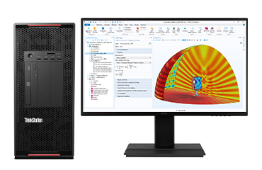 電磁仿真電腦 聯想P920圖形工作站（2顆*英特爾至強金牌 6240R, 24核丨256GB DDR4 內存丨2TB 固態+8TB 機械硬盤丨NVIDIA RTX A4000 16GB顯卡丨27寸顯示器）