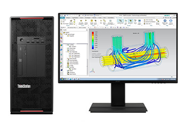 CFD仿真計(jì)算電腦 聯(lián)想P920工作站（2顆*英特爾至強(qiáng)金牌 6230, 20核丨256GB DDR4 內(nèi)存丨2TB 固態(tài)+ 4TB機(jī)械硬盤丨NVIDIA RTX A5000 24GB顯卡丨27寸顯示器）