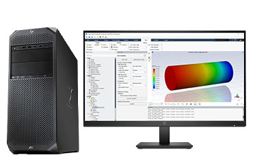 Fluent流體力學仿真電腦 HP Z6 G4 工作站（英特爾至強金牌 6256，12核丨128GB DDR4 ECC 內存丨2TB 固態+4TB 機械硬盤丨NVIDIA RTX A4500，20GB顯卡丨27寸顯示器）