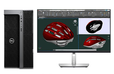 三維模型渲染電腦  戴爾T7960塔式工作站（英特爾至強 W5-3423，12 核丨128GB，DDR5，ECC 內存丨1TB 固態+8TB 機械硬盤丨RTX A2000, 12GB 專業顯卡丨戴爾P2723DE顯示器）