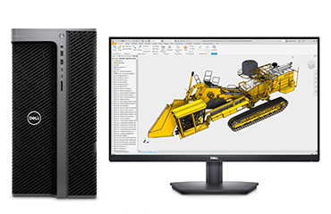 SolidWorks三維建模電腦 戴爾T7960工作站（英特爾至強 W7-3455，24核丨64GB，DDR5，ECC 內存丨1TB M.2 固態+4TB 機械硬盤丨RTX A2000, 12GB 顯卡丨27寸顯示器）