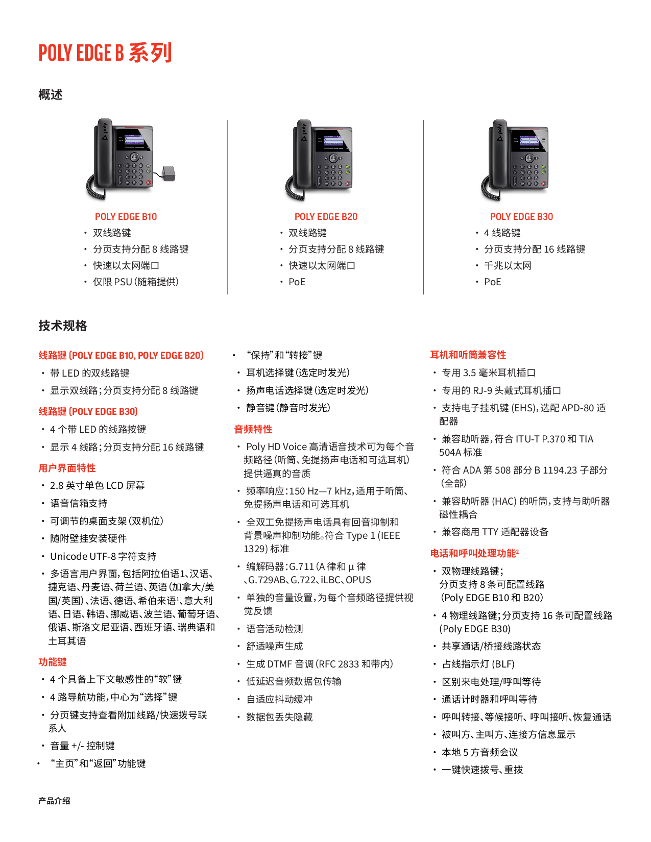 博詣POLY EDGE B 系列IP桌面電話產品介紹PDF第2頁